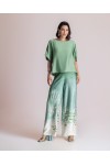 MOUTAKI WOMAN SET KIMONO-PANT GREEN MULTICOLOUR 26.03.76