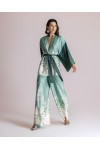 MOUTAKI WOMAN SET KIMONO-PANT GREEN MULTICOLOUR 26.03.76