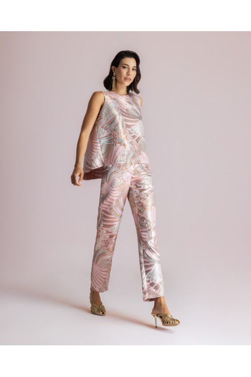 MOUTAKI WOMAN SET PANTS SHIRT PINK 26.03.66