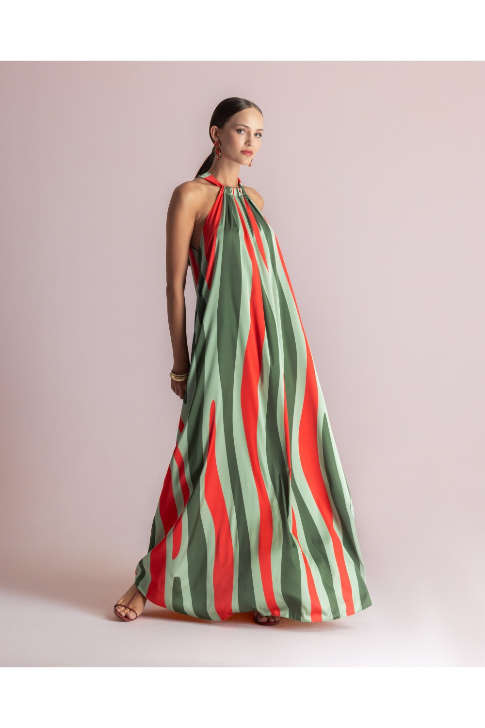 MOUTAKI WOMAN DRESS GREEN MUTLICOLOUR 26.07.95