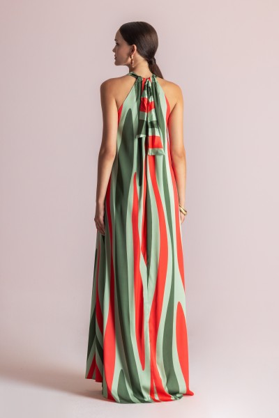 MOUTAKI WOMAN DRESS GREEN MUTLICOLOUR 26.07.95