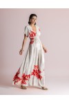 MOUTAKI WOMAN MAXI DRESS BEIGE MUTLICOLOUR 26.07.51