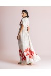 MOUTAKI WOMAN MAXI DRESS BEIGE MUTLICOLOUR 26.07.51