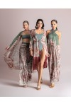 MOUTAKI WOMAN SET KIMONO-PANT KHAKI MULTICOLOUR 26.03.46