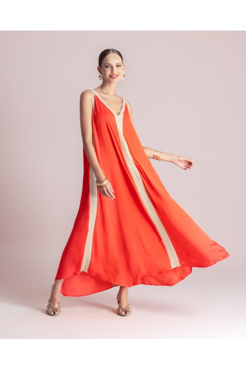 MOUTAKI WOMAN DRESS WATERMELON 26.07.52
