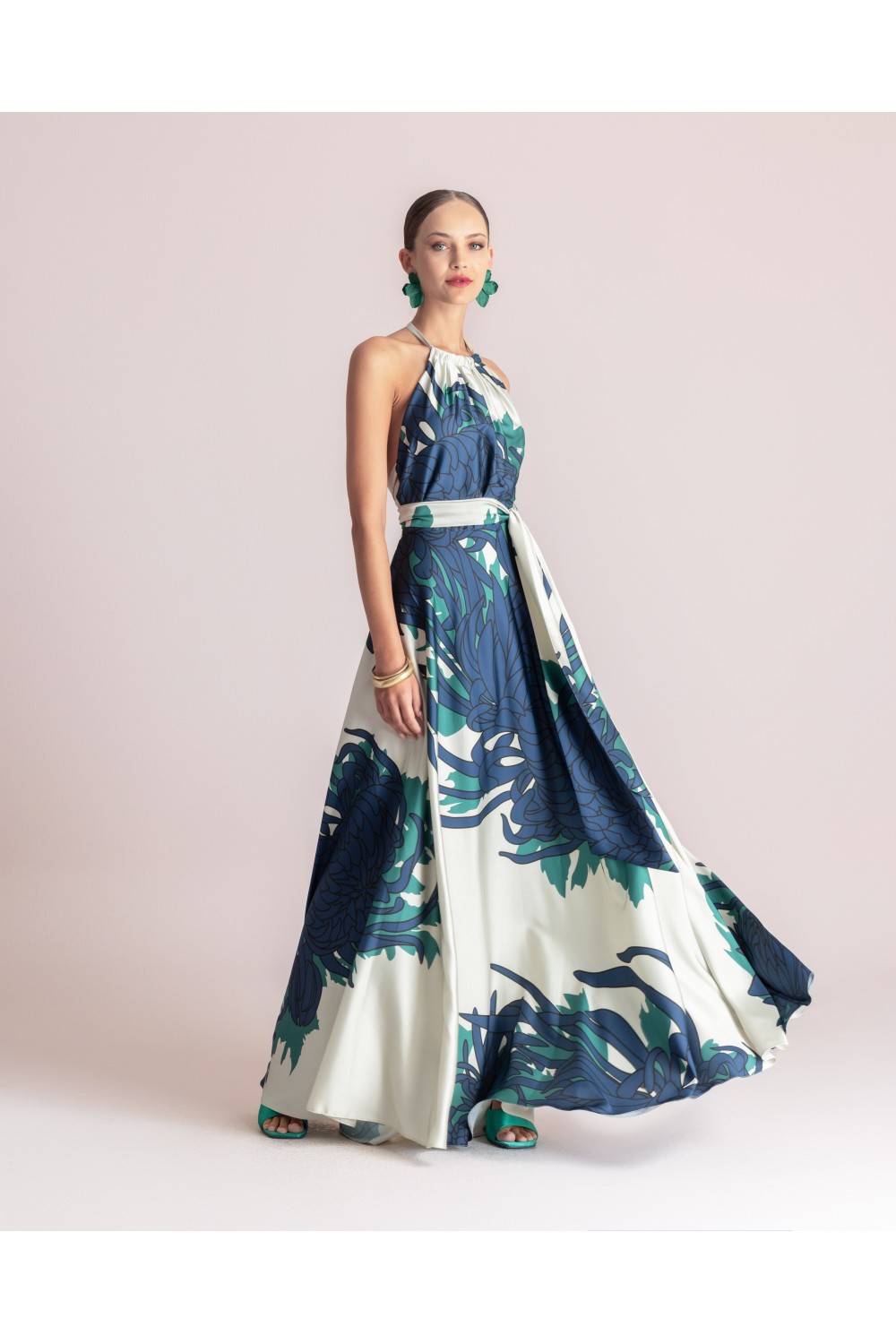 MOUTAKI WOMAN DRESS SATEN MULTICOLOUR 26.07.70