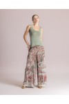 MOUTAKI WOMAN SET KIMONO-PANT KHAKI MULTICOLOUR 26.03.46