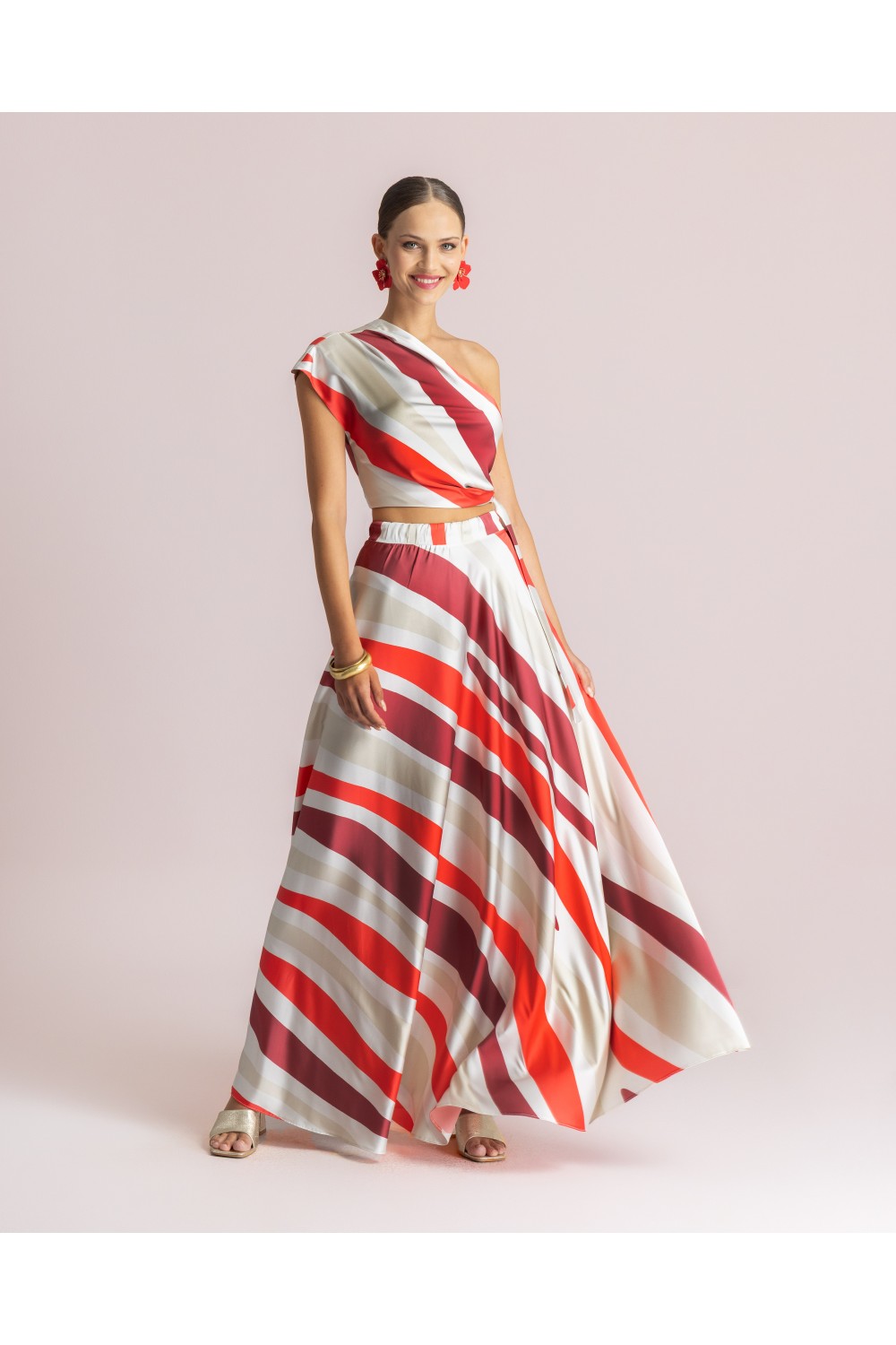 MOUTAKI WOMAN SET TOP-SKIRT SATEN MULTICOLOUR 26.02.01