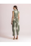 MOUTAKI WOMAN SET WRAP SHIRT - PANT KHAKI MULTICOLOUR 26.03.77