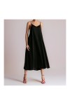 MOUTAKI WOMAN MAXI SATEN DRESS BLACK 26.07.42
