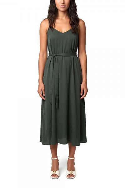 MOUTAKI WOMAN MAXI SATEN DRESS KHAKI 26.07.42