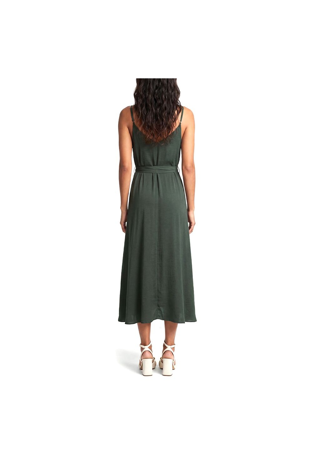 MOUTAKI WOMAN MAXI SATEN DRESS KHAKI 26.07.42