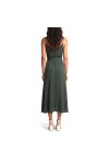 MOUTAKI WOMAN MAXI SATEN DRESS KHAKI 26.07.42