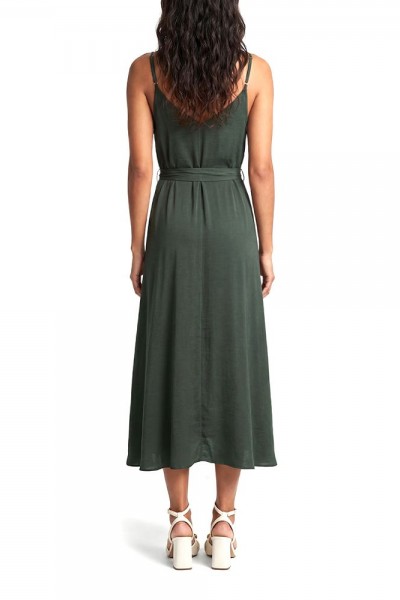 MOUTAKI WOMAN MAXI SATEN DRESS KHAKI 26.07.42