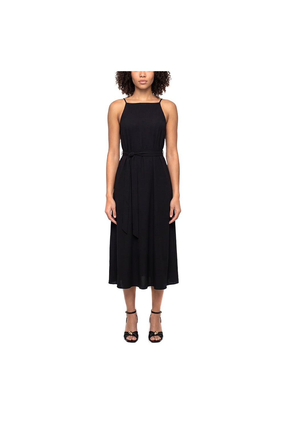 MOUTAKI WOMAN MAXI SATEN DRESS BLACK 26.07.67