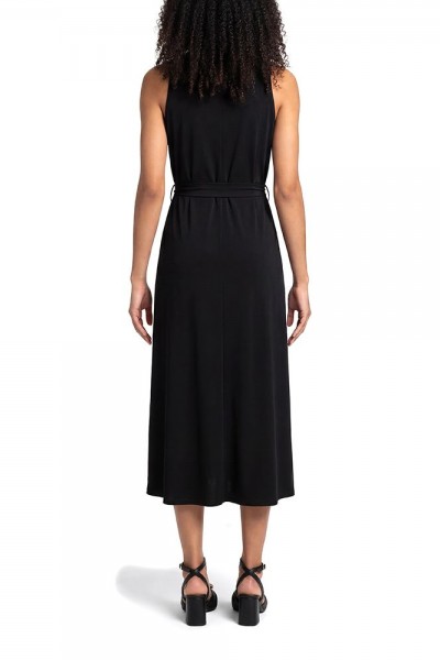 MOUTAKI WOMAN MAXI SATEN DRESS BLACK 26.07.67