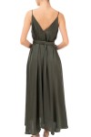 MOUTAKI WOMAN MAXI SATEN DRESS KHAKI 26.07.67