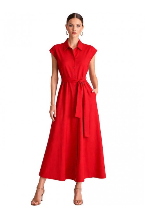 MOUTAKI WOMAN DRESS RED 26.07.15