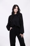 MOUTAKI WOMAN SWEATSHIRT & PANT SET BLACK 24.01.128