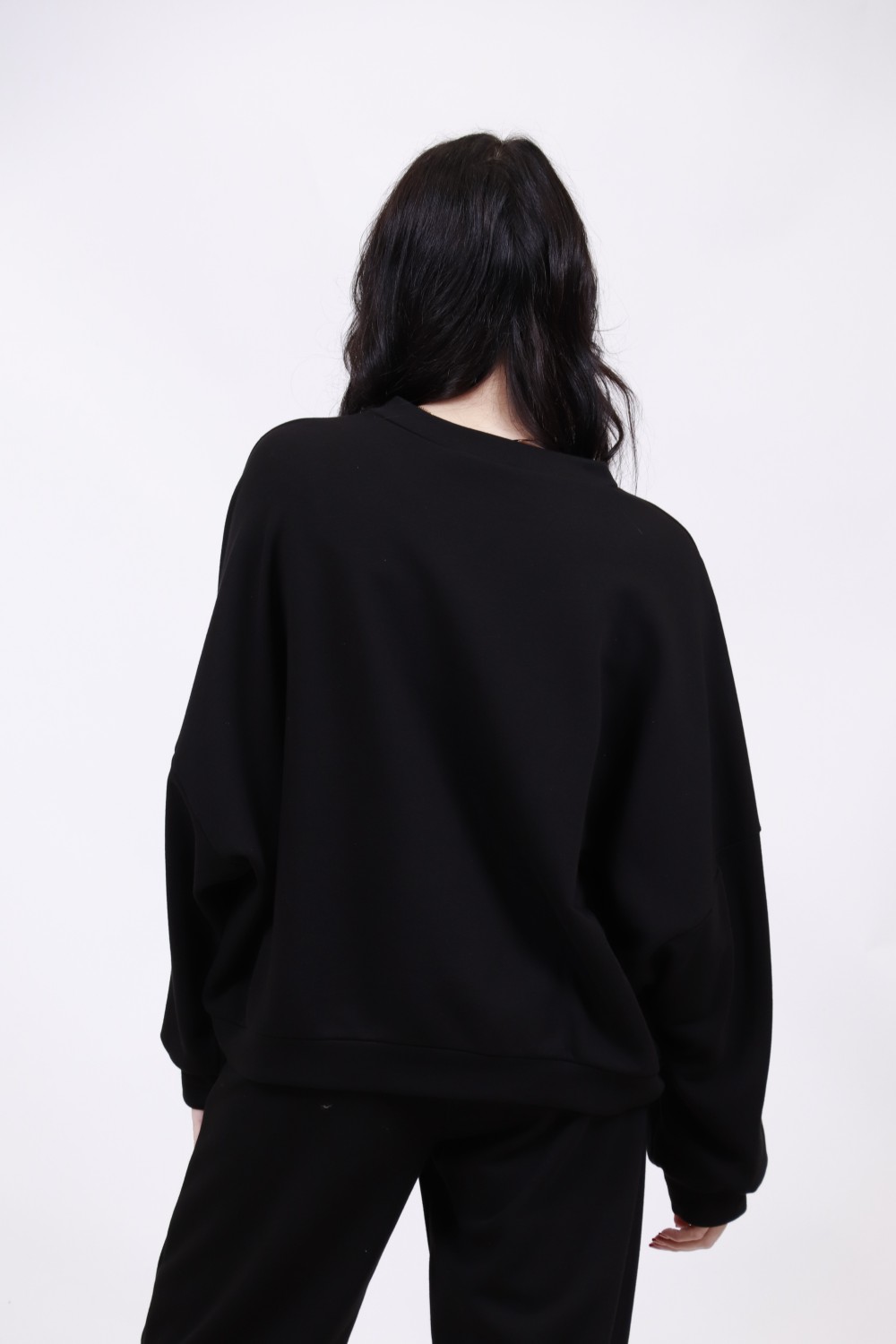 MOUTAKI WOMAN SWEATSHIRT & PANT SET BLACK 24.01.128