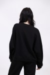 MOUTAKI WOMAN SWEATSHIRT & PANT SET BLACK 24.01.128