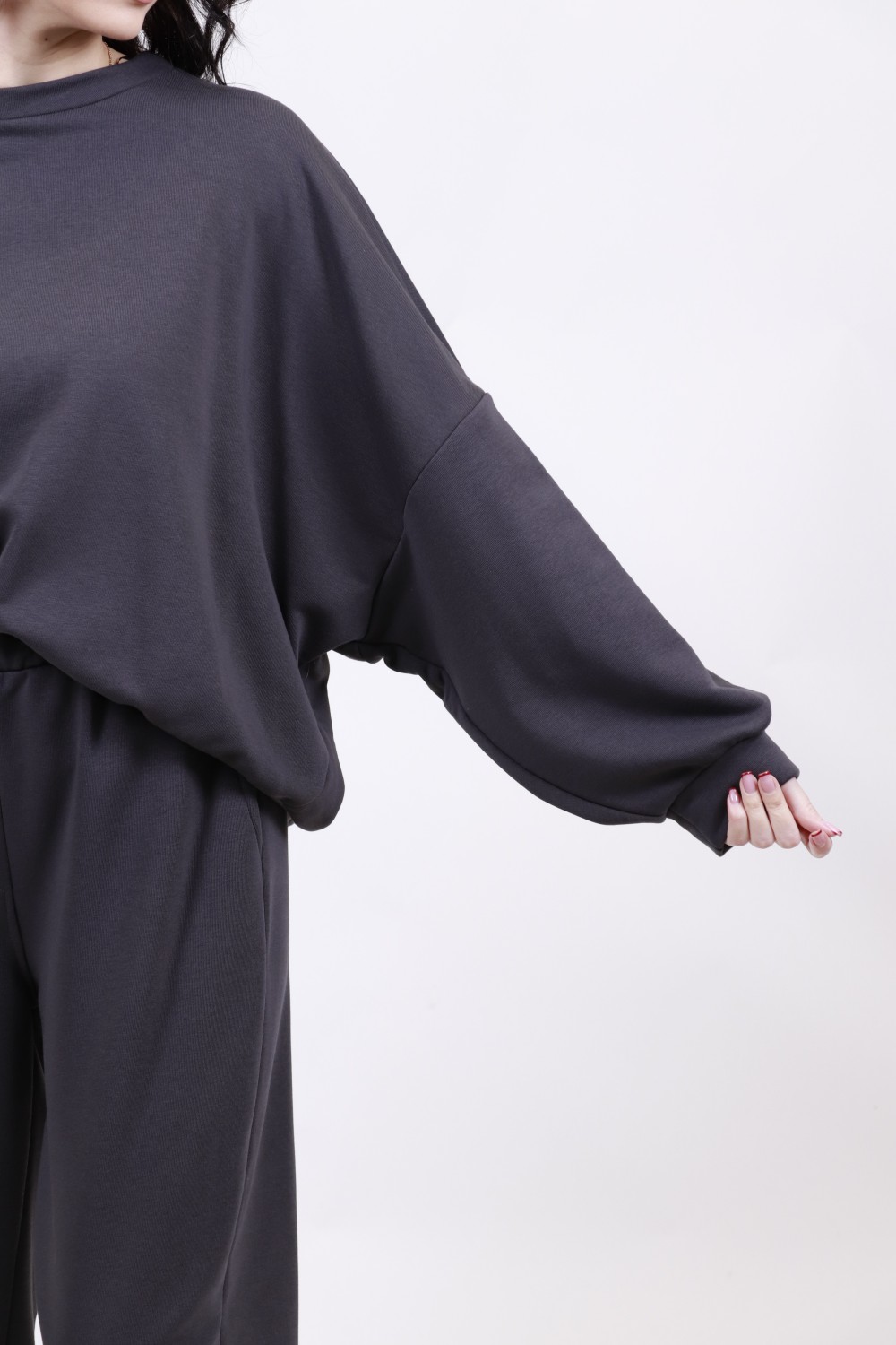MOUTAKI WOMAN SWEATSHIRT & PANT SET CARBON 24.01.128