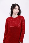 MSR SEQUIN KNIT DRESS RED 24.269