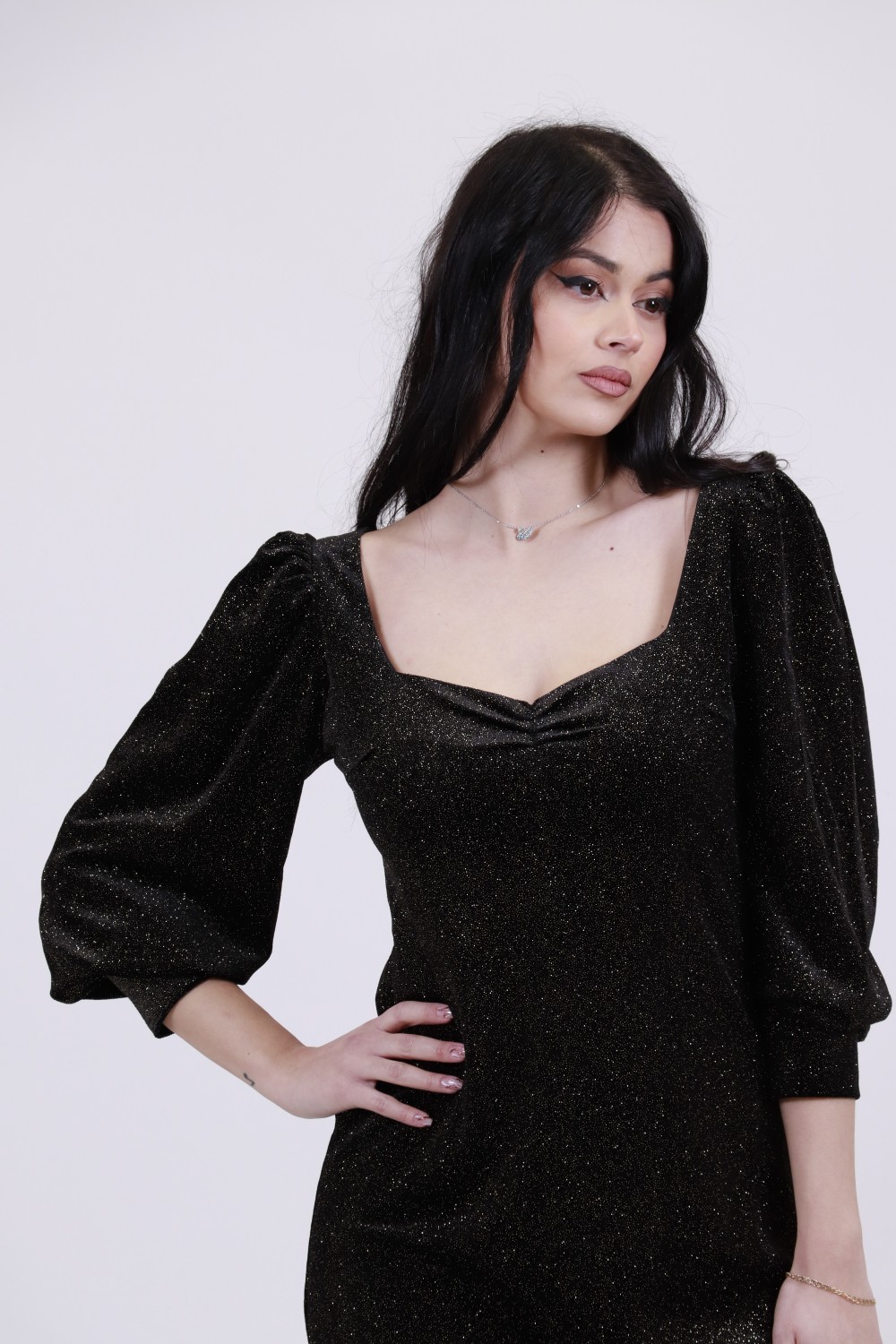 MSR DRESS VELVET WITH GLITTER BLACK 20.288