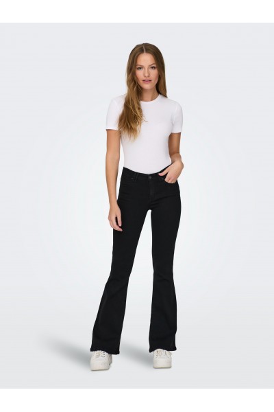 ONLY REESE REG RETRO FLARED DNM BOX BLACK DENIM 15309845