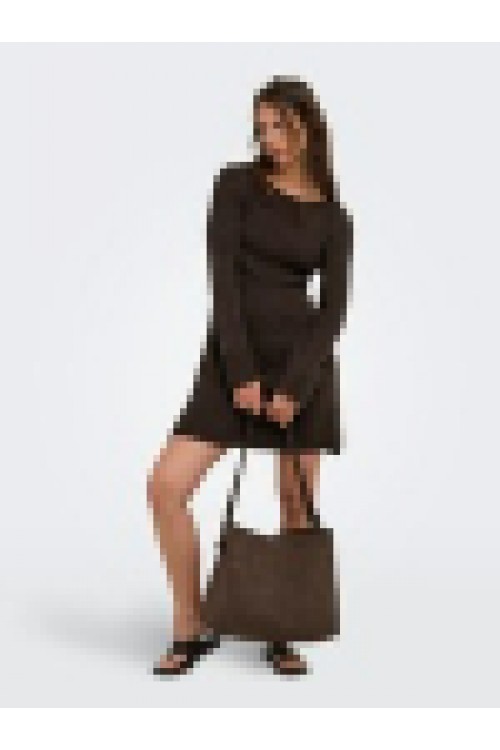 ONLY TESSIE LS BOATNECK DRESS KNT COFFE BEAN 15378118