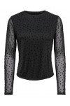  ONLY NOVA L/S MESH TOP WVN BLACK 15357642