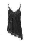 ONLY DONA STRAP SATIN LACE TOP WVN BLACK 15380352