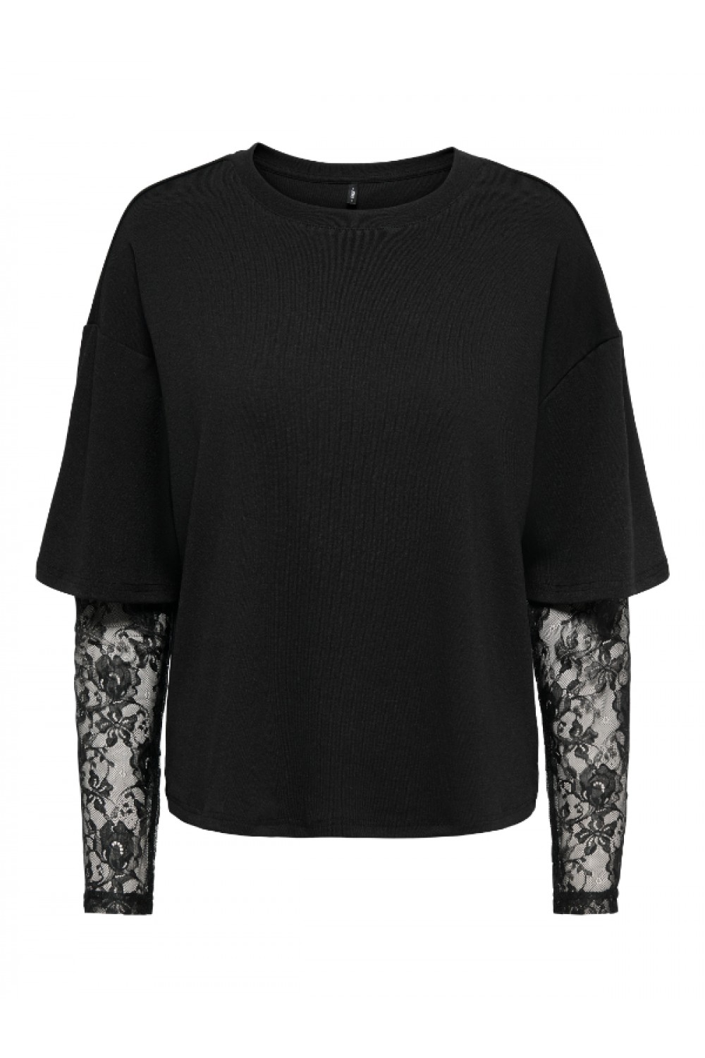ONLY TAHLIA L/S LACE TOP JRS BLACK 15381333