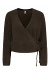 ONLLIVA LS V-NECK WRAP KNT CHOCOLATE TORTE 15382359