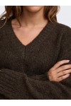 ONLY FIONA LS LOOSE V-NECK KNT COFFEE BEAN 15382494