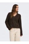  ONLY FIONA LS LOOSE V-NECK KNT COFFEE BEAN 15382494