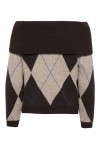  ONLY ALIVIA LS OFF SHOULDER KNT COFFEE BEAN 15383895