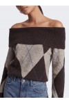  ONLY ALIVIA LS OFF SHOULDER KNT COFFEE BEAN 15383895