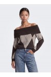  ONLY ALIVIA LS OFF SHOULDER KNT COFFEE BEAN 15383895