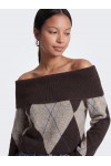  ONLY ALIVIA LS OFF SHOULDER KNT COFFEE BEAN 15383895