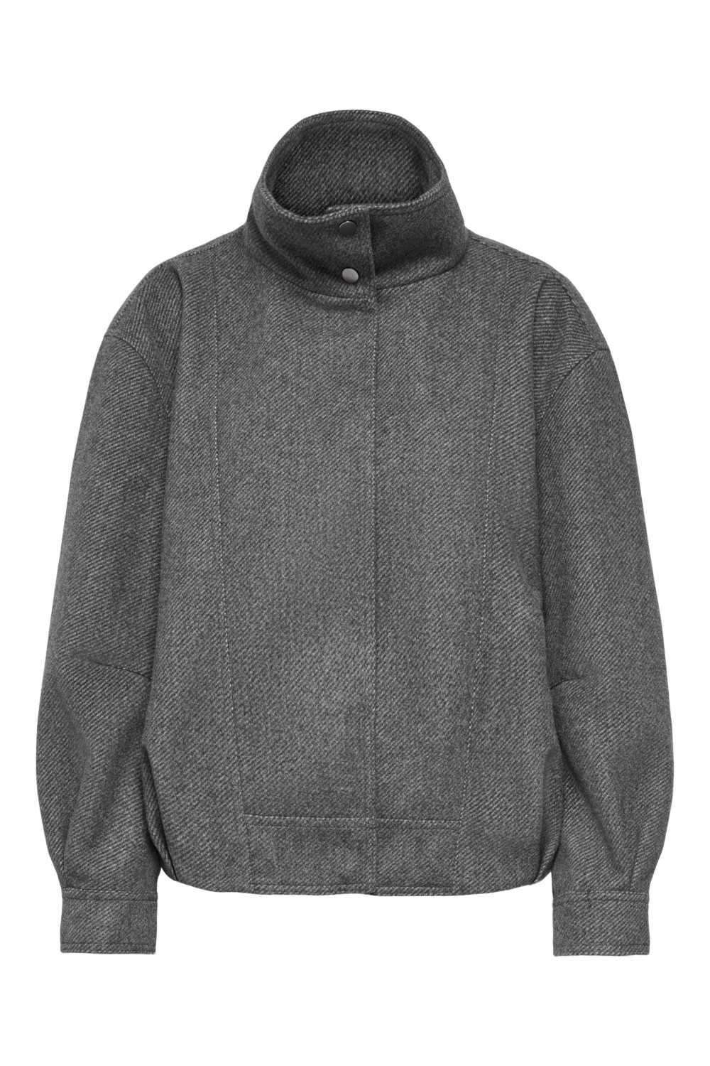 ONLY ASTA HIGH COLLAR BOMBER JACKET OTW DARK GREY MELANGE 15384778