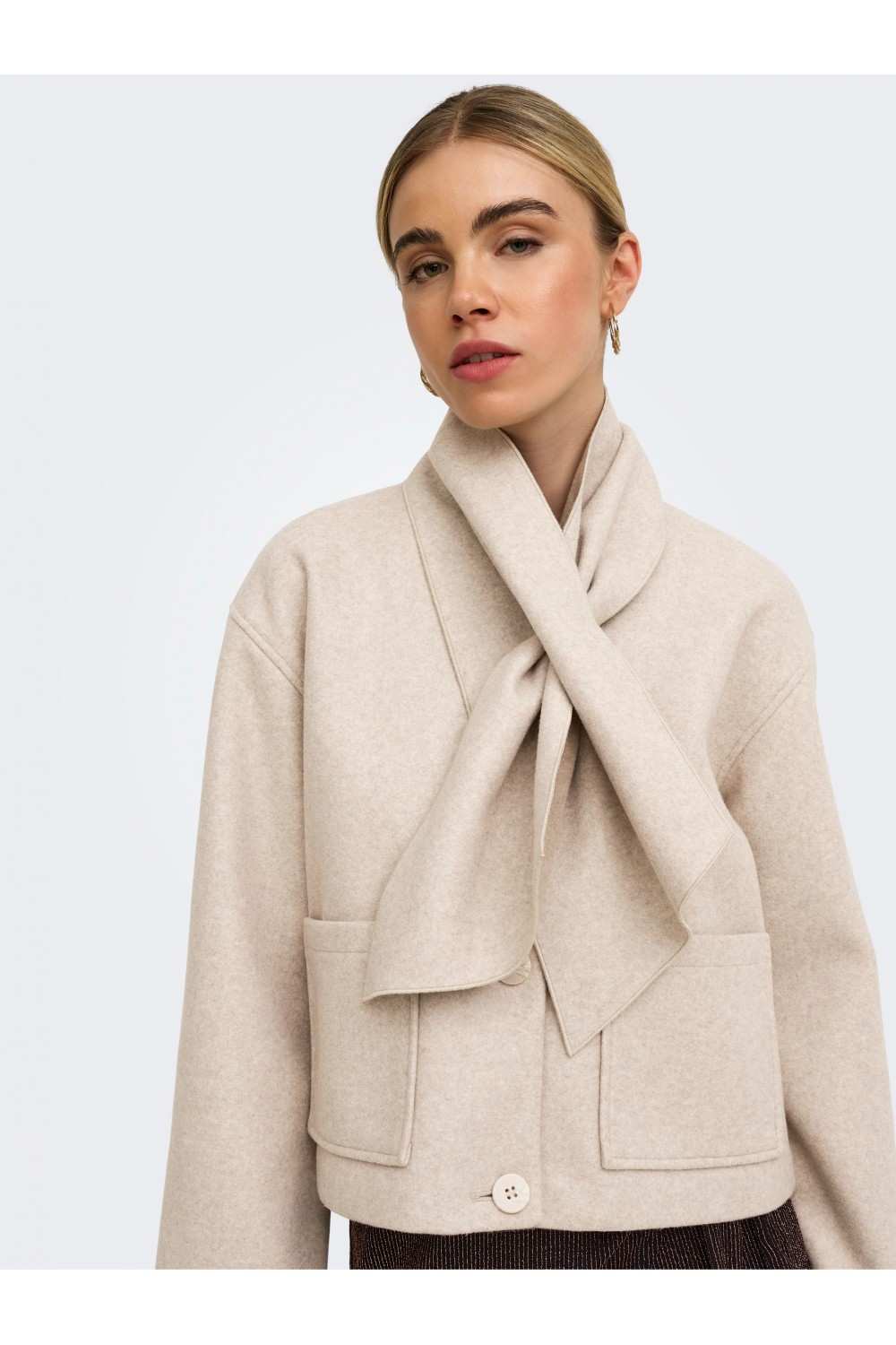  ONLY CARRIE SCARF JACKET OTW HUMUS 15382557