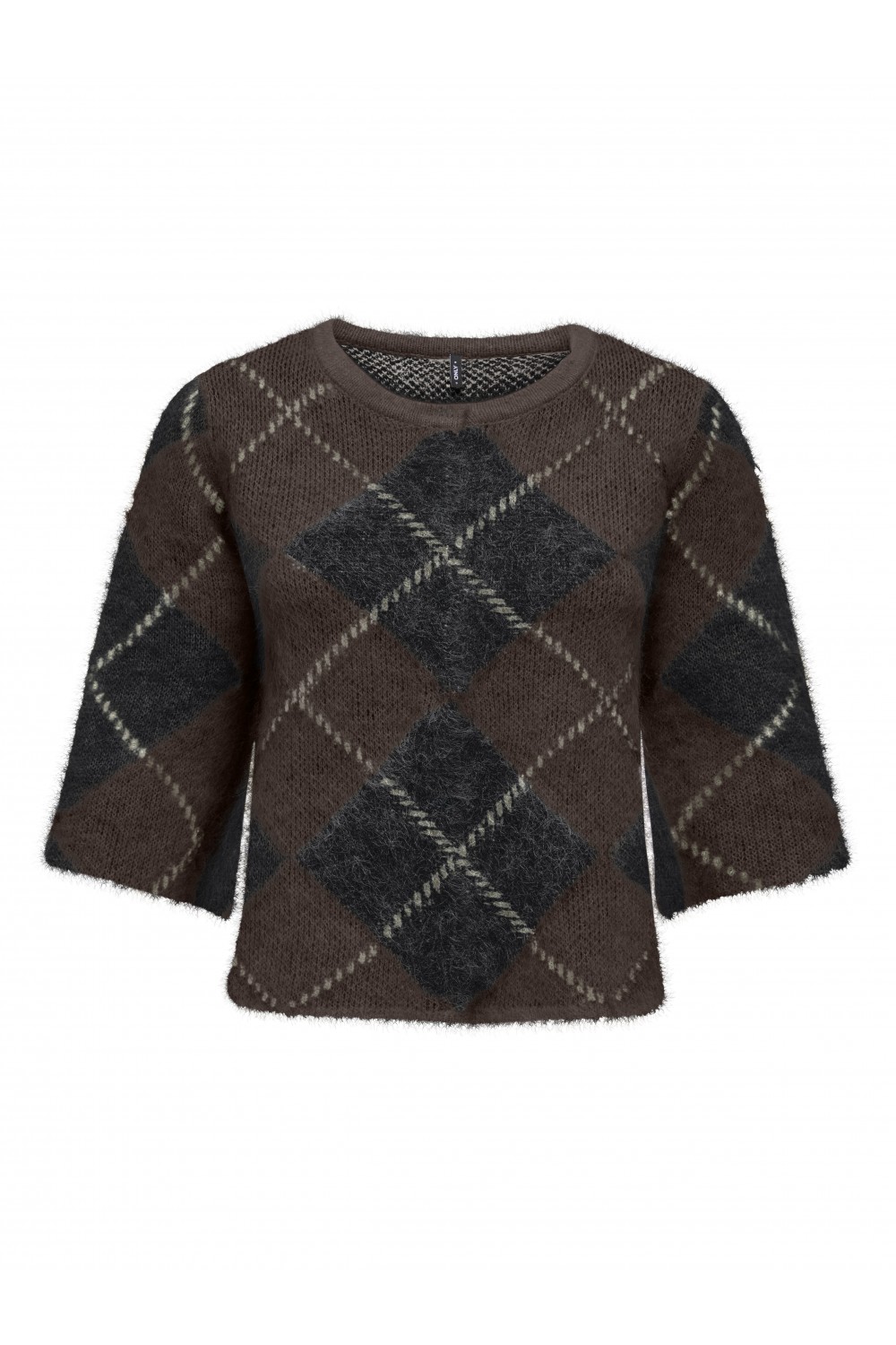  ONLY NOEME SS PATTERN O-NECK KNT COFFEE BEAN 15378132