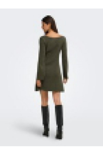 ONLY TESSIE LS BOATNECK DRESS KNT BURNT OLIVE 15378118