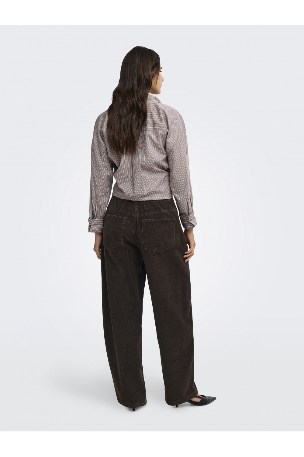 ONLY BLAIR-GLOBAL MW BARREL CORD PANT PNT BLACK COFFEE 15378542