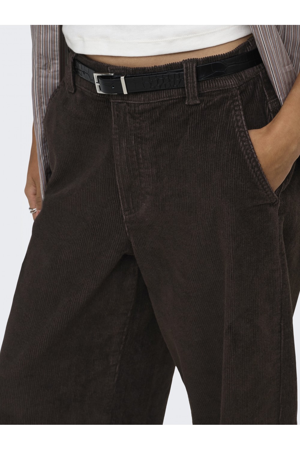 ONLY BLAIR-GLOBAL MW BARREL CORD PANT PNT BLACK COFFEE 15378542