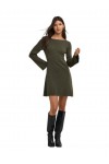ONLY TESSIE LS BOATNECK DRESS KNT BURNT OLIVE 15378118