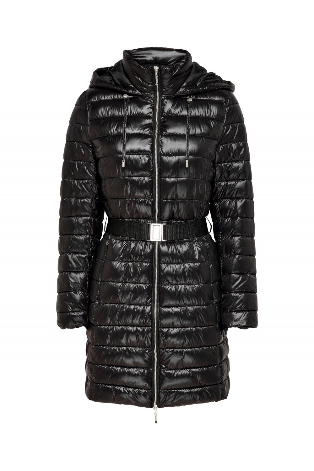 ONLY NEW SCARLETT QUILT BELTED COAT OTW BLACK 15295405