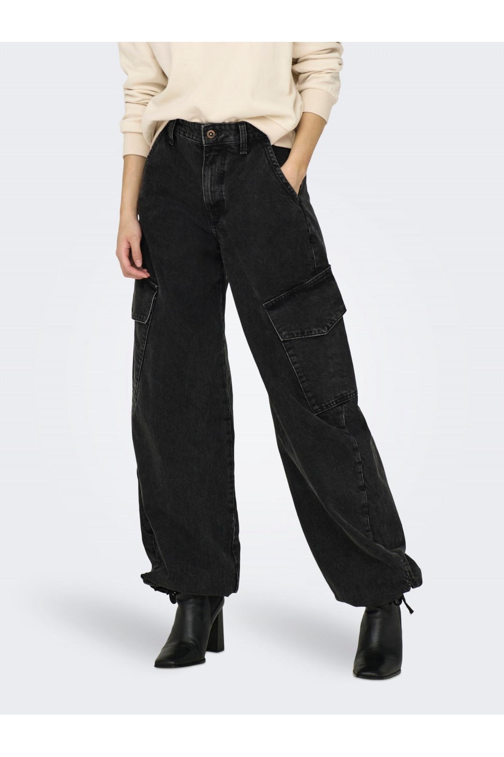ONLY PERNILLE HW CARGO JOGGER DNM BLACK DENIM 15297358