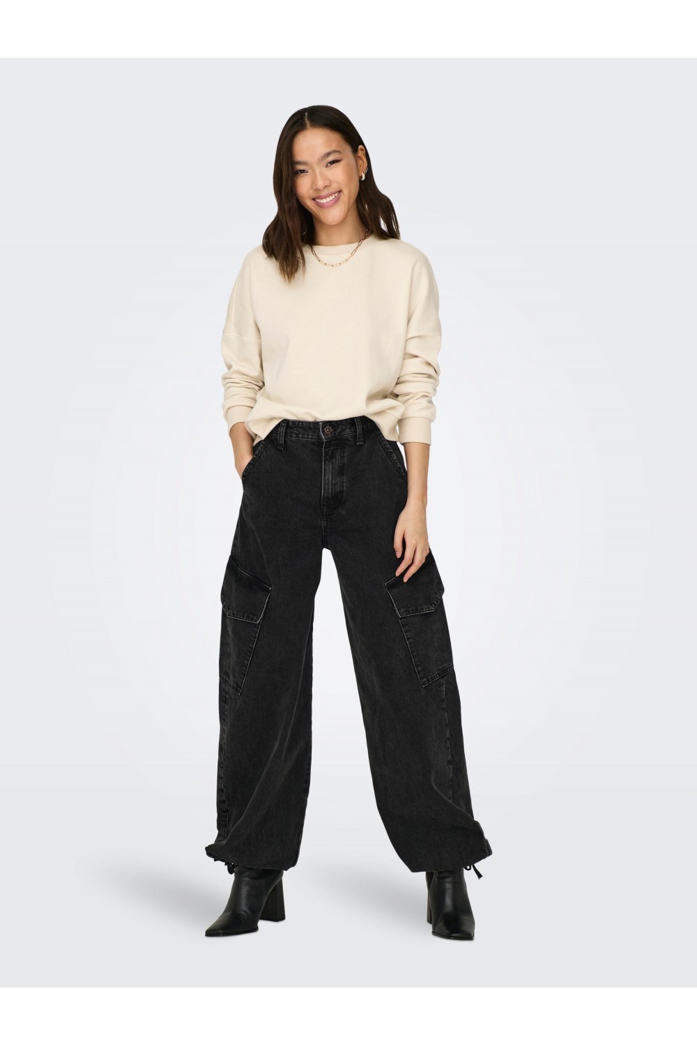 ONLY PERNILLE HW CARGO JOGGER DNM BLACK DENIM 15297358